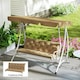 image 2 of Outsunny 3 Seater Garden Bench Cushion Outdoor Seat Pad w/ Ties Khaki 