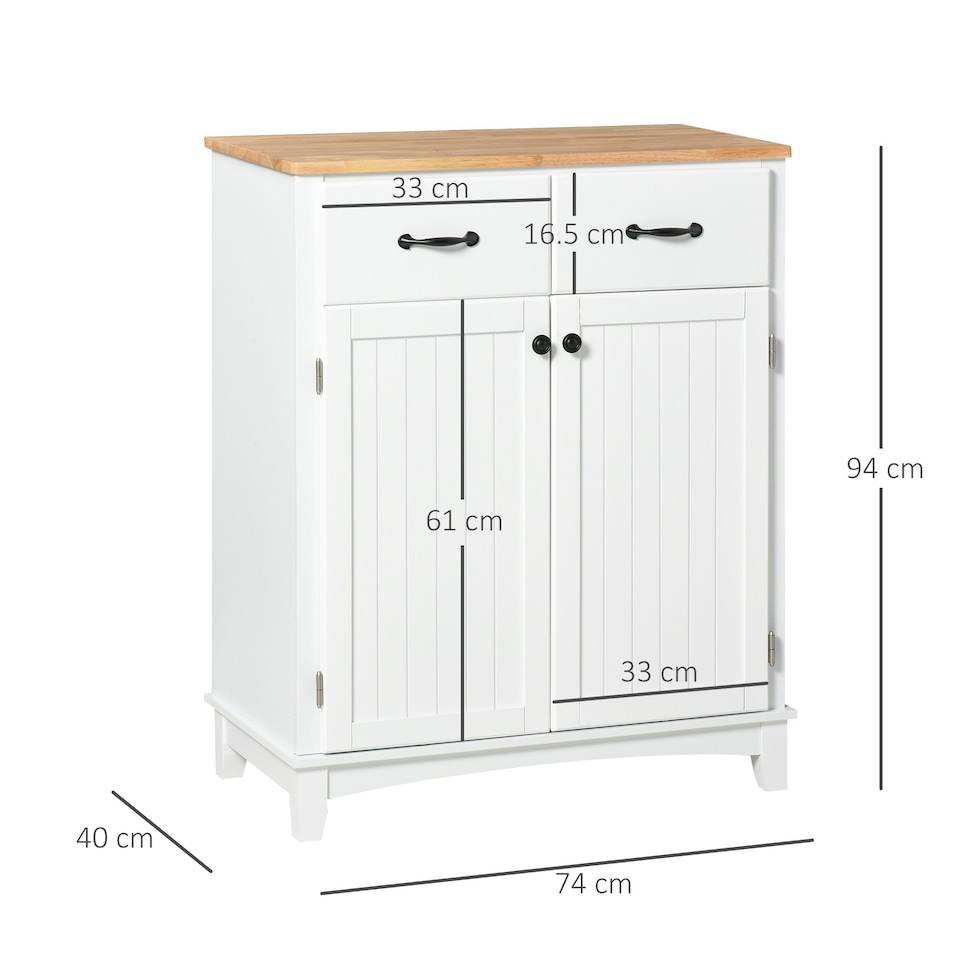 image 1 of HOMCOM Simple Kitchen Cupboard Storage Cabinet w/ Drawer Living & Dining Room
