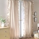 image 2 of OHS Gingham Frill Voile Net Curtain Pair Window Panels Slot Top Set | Brown | Natural | One Size