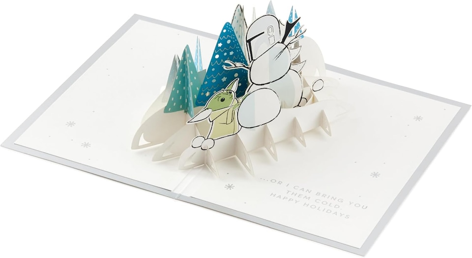 image 1 of The Mandalorian and Grogu Design 3D and Pop Up Christmas Card