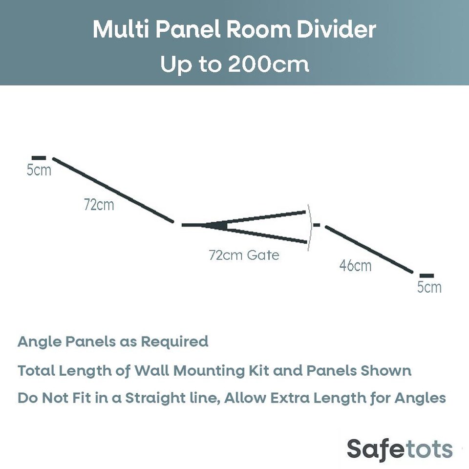 image 1 of Safetots Premium Extra Tall Room Divider, up to 200cm Wide, White, 105cm Tall, Multi Panel Barrier for Baby and Toddler | White