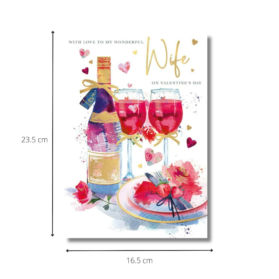 image 1 of Words 'n' Wishes Valentine Day Card for Wife, 23.5 x 16.5 cm,