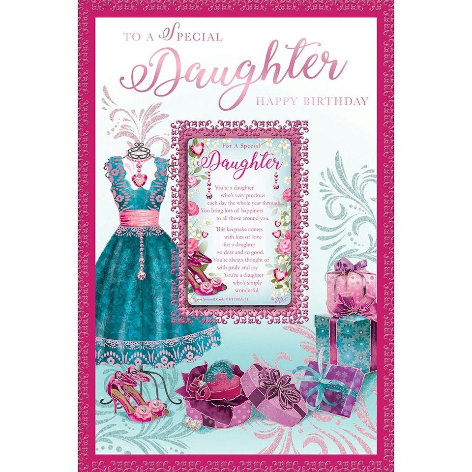 image 1 of To A Special Daughter Happy Birthday Keepsake Treasures Greeting Card