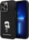 image 6 of Karl Lagerfeld Ikonik Metal Pin Silicone Cover for iphone 15 Pro 6.1 Black - KLHCP15LSMHKNPK