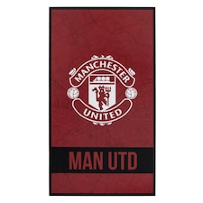 Manchester United FC Identity Crest Beach Towel - Red/White/Black - One Size
