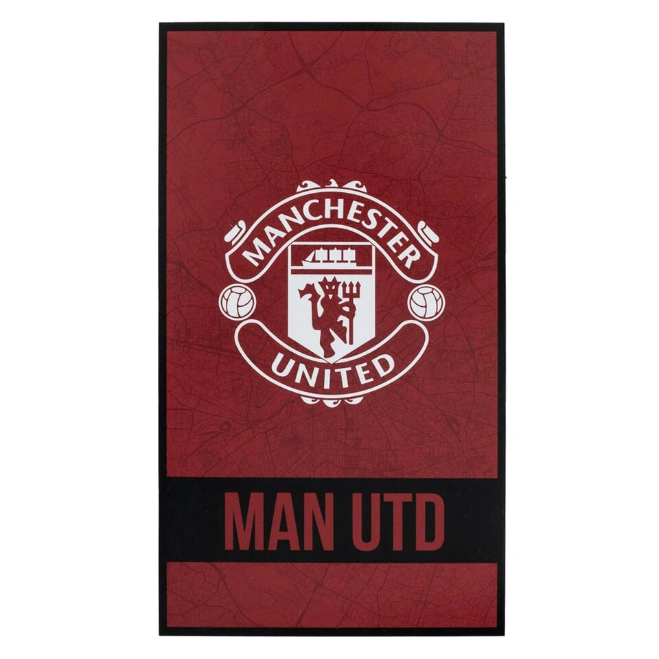 image 1 of Manchester United FC Identity Crest Beach Towel - Red/White/Black - One Size