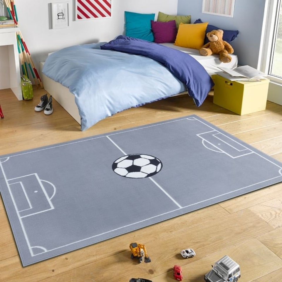 image 1 of The Rugs Short Pile Children Estadio Polypropylene Football Play Floor Rug Runner