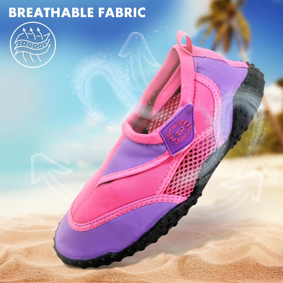 image 1 of GEEZY Aqua Water Shoes for Women Beach Surfing Holidays - Pink, UK Adult 6