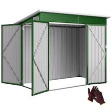 Outsunny Outdoor Storage Shed, 7.5 x 4.3ft Metal Garden Shed | Green
