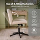 image 3 of VonHaus Dawson Cream Velvet Desk Chair with 360° Swivel & Wide Seat Cream