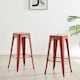 image 3 of Furniturebox 2x Colton 'Tolix' Style Red Metal Bar Stools