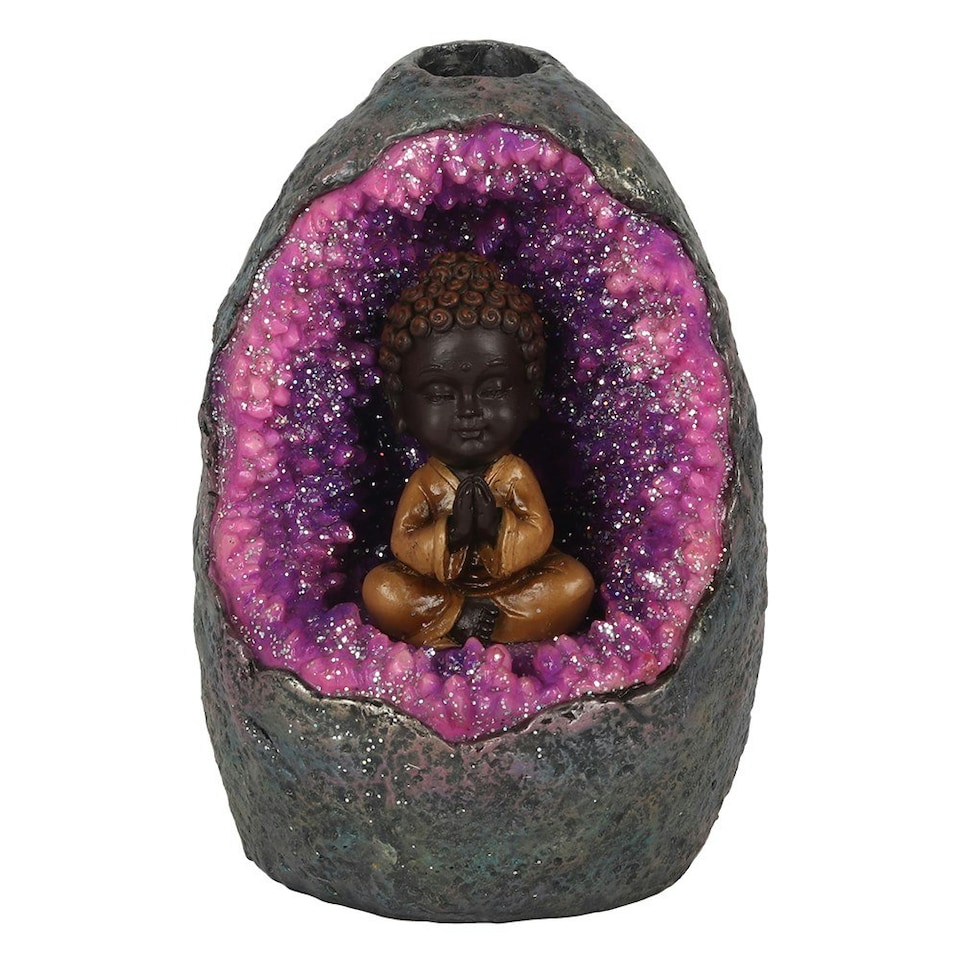 image 1 of Something Different Buddha Cave Backflow Incense Burner - Grey/Purple - One Size