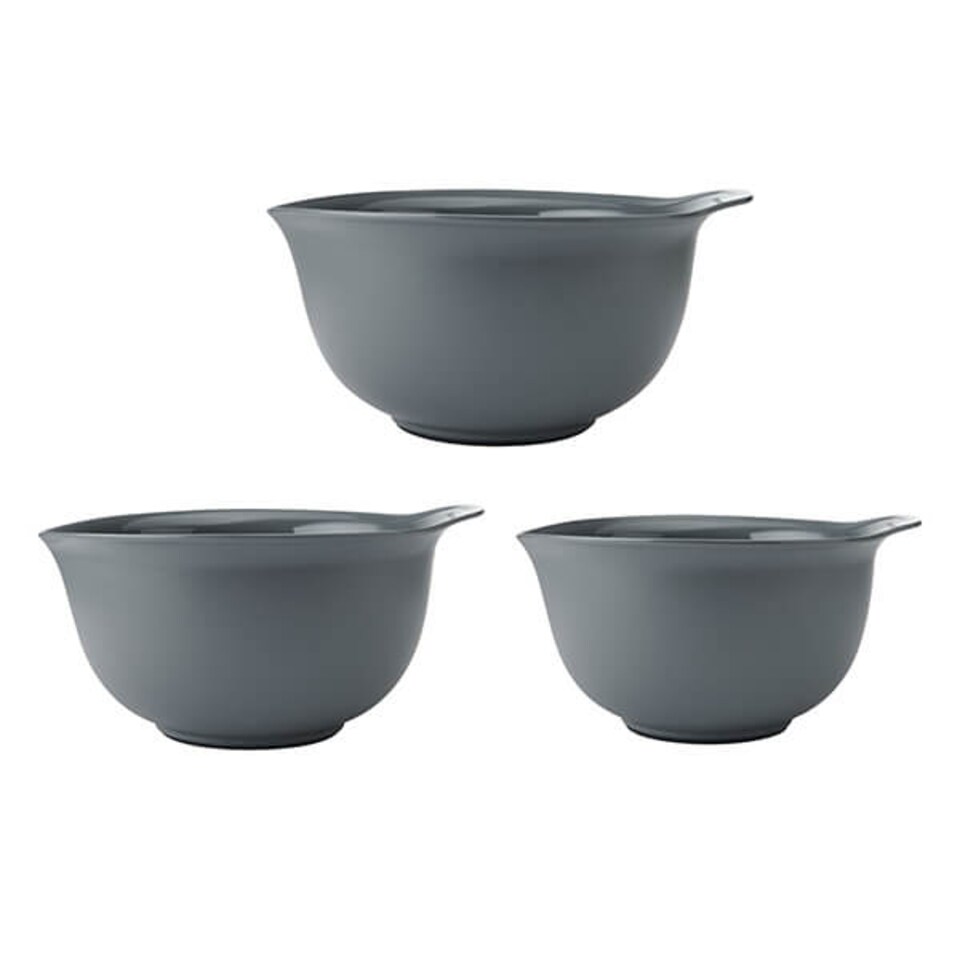 image 1 of KitchenAid 3 Piece Nesting Mixing Bowl Set Charcoal Grey