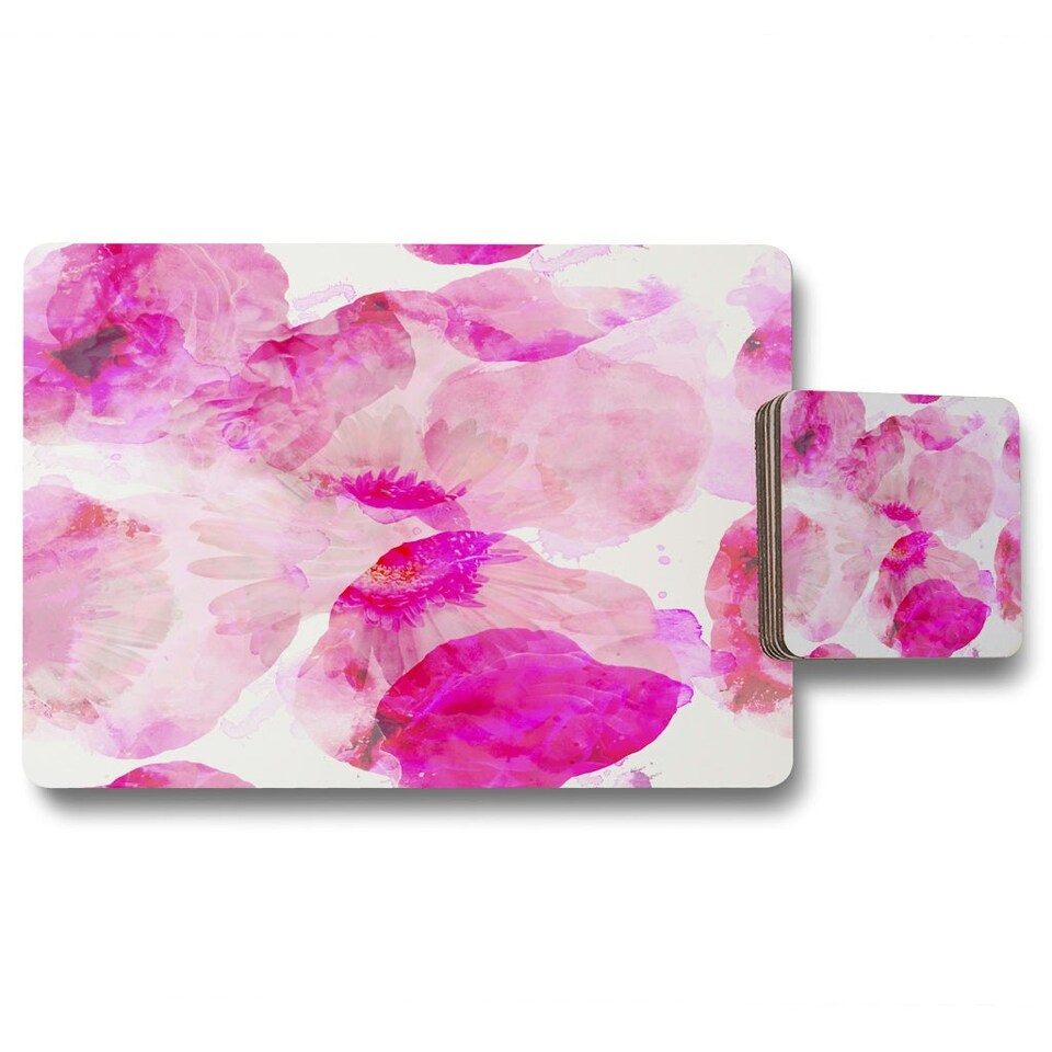 image 1 of Andrew lee Bo Ho in Pink (Placemat & Coaster Set)