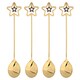 image 1 of Glim Glam Tea Spoons Set 18/8 Stainless Steel 4pc Teaspoon Set Gold Star Christmas Gift | Gold
