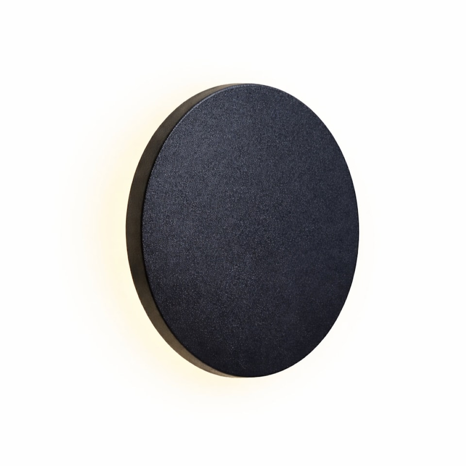 image 1 of CGC BAILEY Black Round LED Outdoor/Indoor Wall Light - 8W 4000K 700 lm IP65.