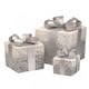 image 2 of Set of 3 Battery Operated Silver Sparkly Christmas Gift Boxes with LEDs