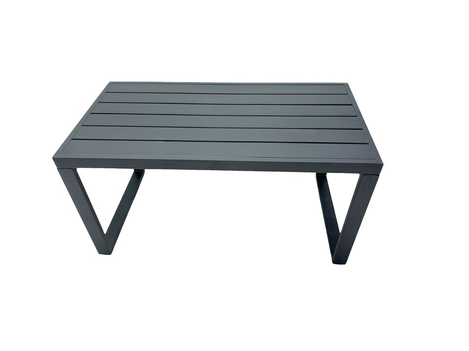 image 1 of Fimous Outdoor Garden Furniture Set Aluminium Lounge 3 Seat Sofa Oblong Coffee Table Sets with Chair 4 Stools 2 Side Tables Dark Grey