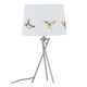 image 2 of First Choice Lighting Set of 2 Hummingbird Chrome Tripod Table Lamps with Linen Bird Print Shades Chrome | Multi