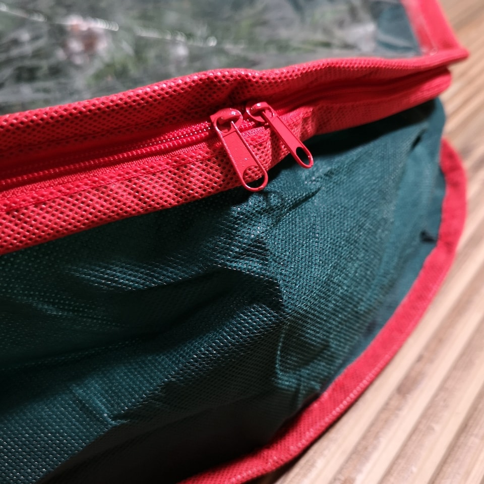 image 1 of 65cm Green Christmas Wreath Decoration Storage Bag with Zip and Carry Handle