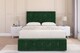 image 1 of Sloomy Cambridge Emerald Plush Divan Bed Base 2 Drawers Foot-End With 54 Inch Floor Standing Headboard & 12 Inch Matching Footboard | Green | Emerald | Super King | 1