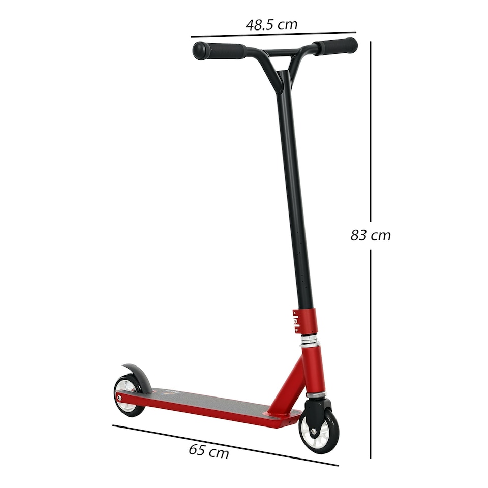 image 1 of HOMCOM Stunt Scooter Entry Level Tricks Scooter for 14+ Beginners Red