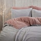 image 2 of OHS Reversible Soft Teddy Fleece Duvet Cover and Pillowcase Bedding Set, Single - Blush Pink/Grey
