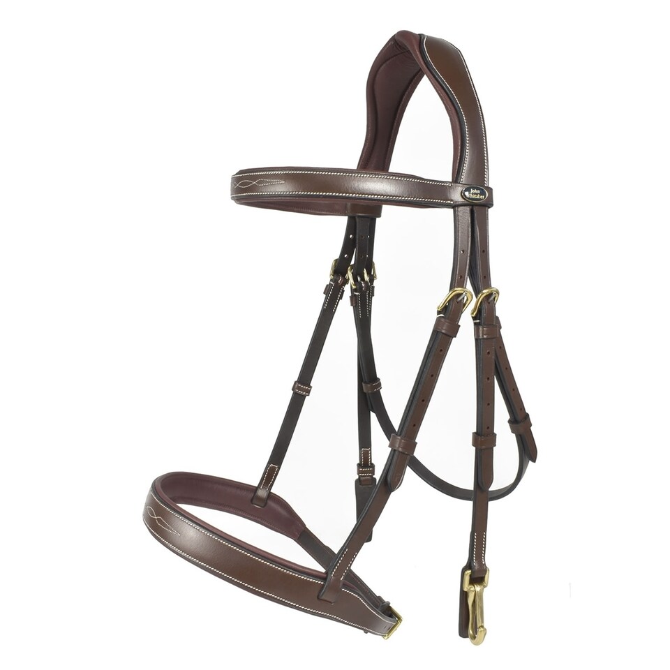 image 1 of Whitaker Madrid Leather Horse Snaffle Bridle | Multi | Havana | Cob | 1