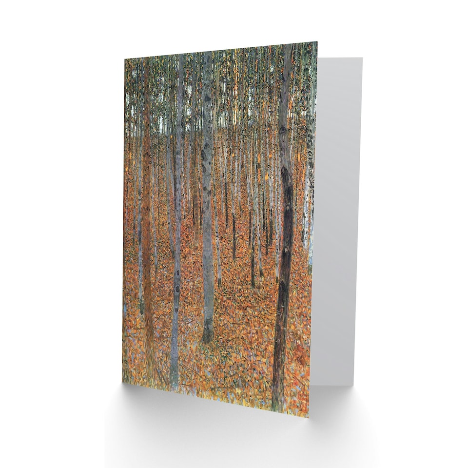 image 1 of Gustav Klimt Beech Grove Old Master Painting Greeting Card