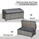image 3 of Outsunny PE Rattan Outdoor Storage Bench, Aluminium Garden Bench with Storage Underneath with Zipped Inner Lining, Rods for Deck, Mixed Grey