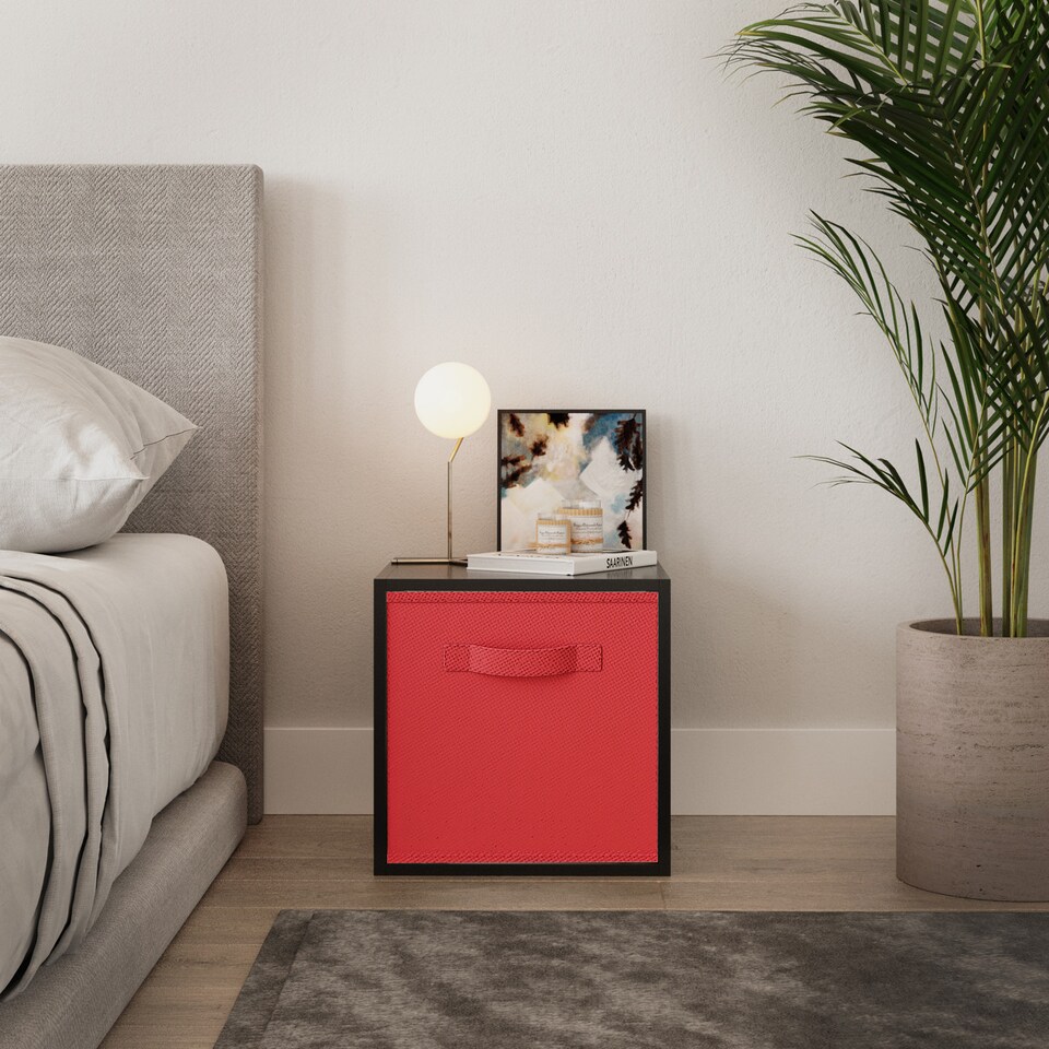 image 1 of Cube Unit with Insert | Black | Black & Red | 1
