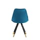 image 5 of Single Sofia Ergonomic Modern Dining Chair Upholstered in Velvet, Metal Legs with Gold End Tips | Blue