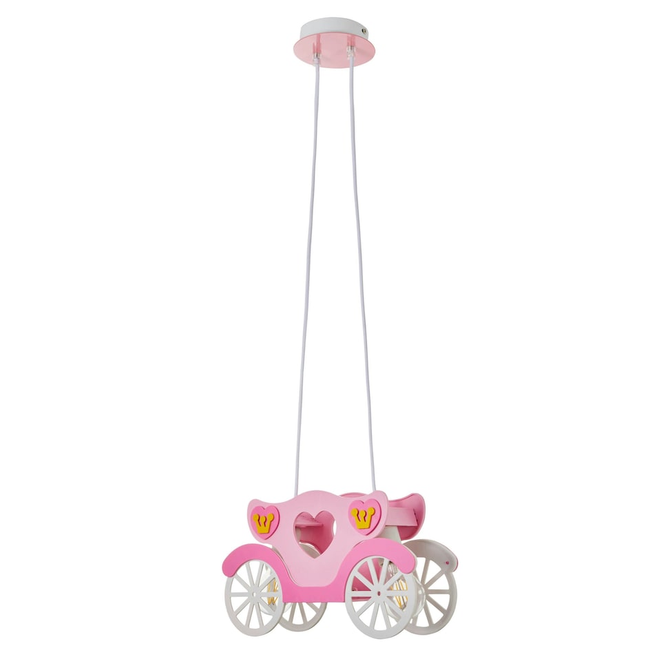 image 1 of BHS Glow Princess Carriage Ceiling Pendant Light, Pink