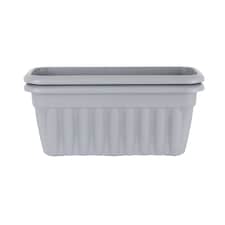 Wham Vista 2 x 60cm Rectangular Plastic Garden Troughs | Grey | Upcycle Grey