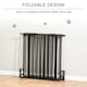 image 4 of PawHut Pet Safety Gate 5 Panels Playpen Metal Fence w/ Walk Through Door - Black
