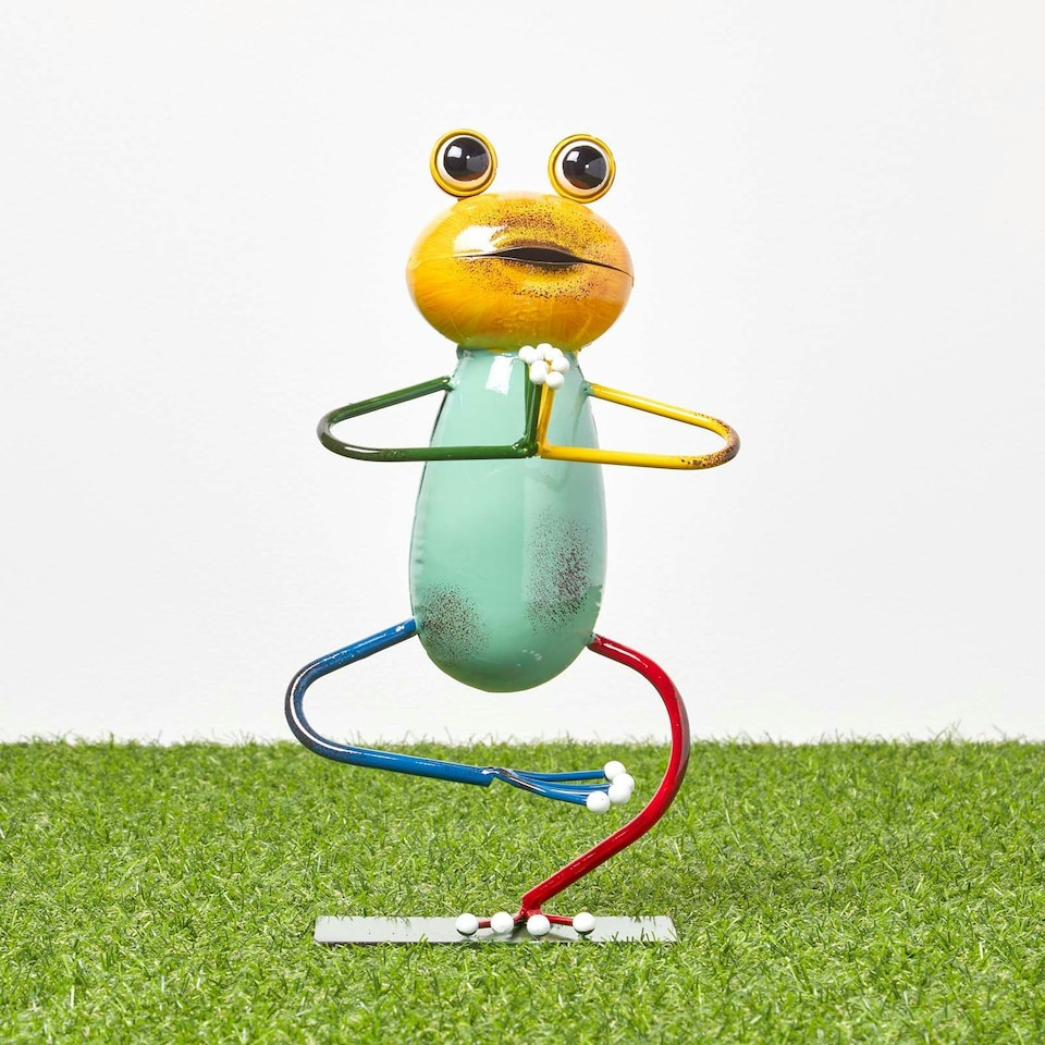 image 1 of Homescapes Metal ‘Half Tree’ Yoga Frog - 29 cm Tall