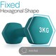 image 2 of Neoprene Hex Dumbbells (3kg)