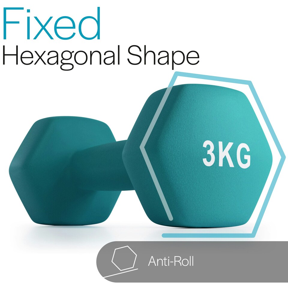 image 1 of Neoprene Hex Dumbbells (3kg)