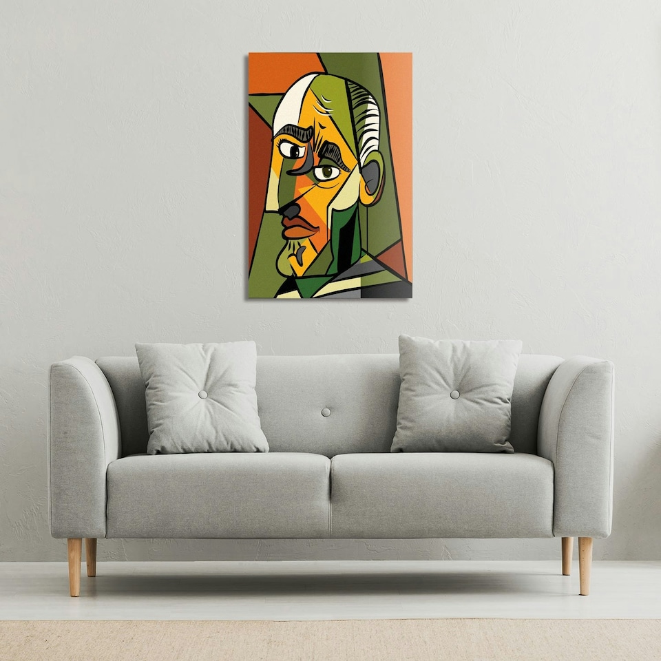 image 1 of frowning man closeup (Canvas Print) 61 x 91 x 4cm