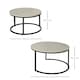 image 8 of HOMCOM 2 Pcs Stacking Coffee Table Set Steel Frame, Marble Grey Black