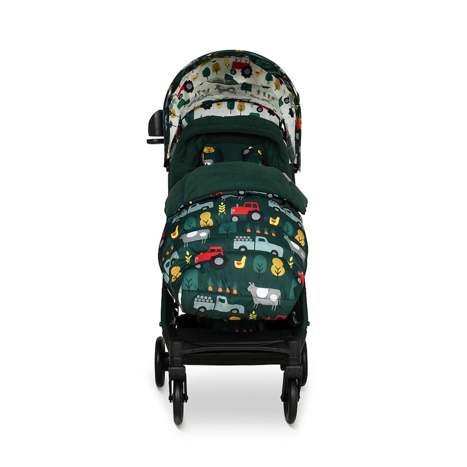 image 1 of Cosatto Woosh 4 Stroller Lightweight Compact Pushchair from Birth, UPF100+ Hood, Raincover | Green | Old Macdonald
