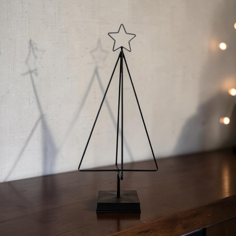 image 1 of Large Black Metal Christmas Tree Decoration 103cm