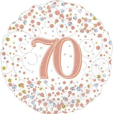 Oaktree 18 Inch Sparkling Fizz Birthday Foil Balloon - Age 70 - One Size