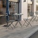 image 3 of Yaheetech 3-Piece Outdoor Bistro Set with 1 Table & 2 Chairs-Gray | Grey | Grey