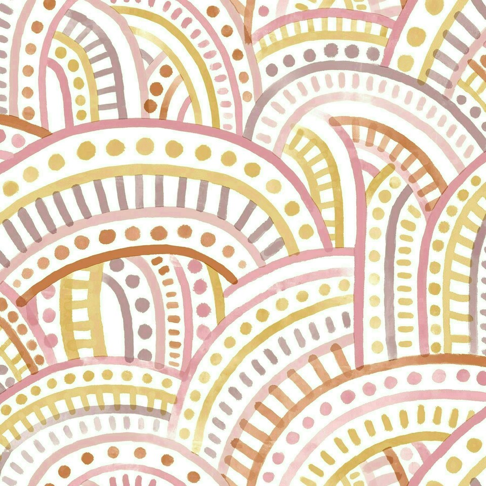 image 1 of NuWallpaper NUS4855 Retro Rainbow Multi Peel & Stick Wallpaper, Warm Multi