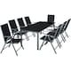 image 1 of Garden Table and Chairs Pompeii - for 8 people, aluminium frame, adjustable backrests | Grey | anthracite | 189 x 90 x 72,70 cm | 1
