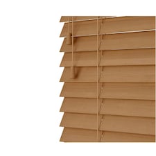 150cm Caramel Oak Wooden Venetian Blinds With Strings (130cm drop) | Brown | Brown