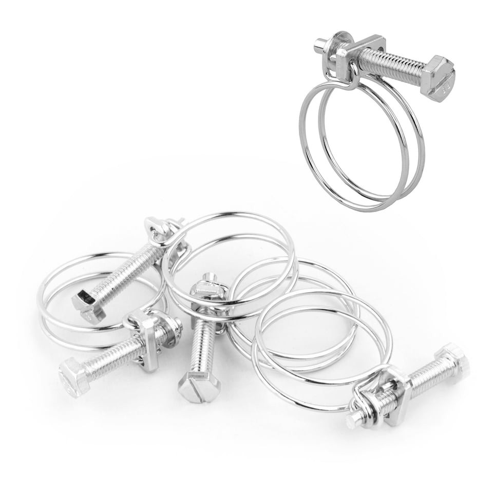 Pisces Double Wire Hose Clips for 32mm Pipe - 5 Pack