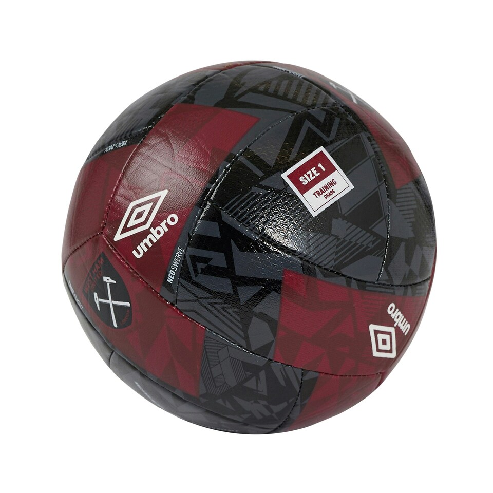 image 1 of Umbro 24/25 Neo Swerve West Ham United FC Mini Football - Black/White/New Claret - 1