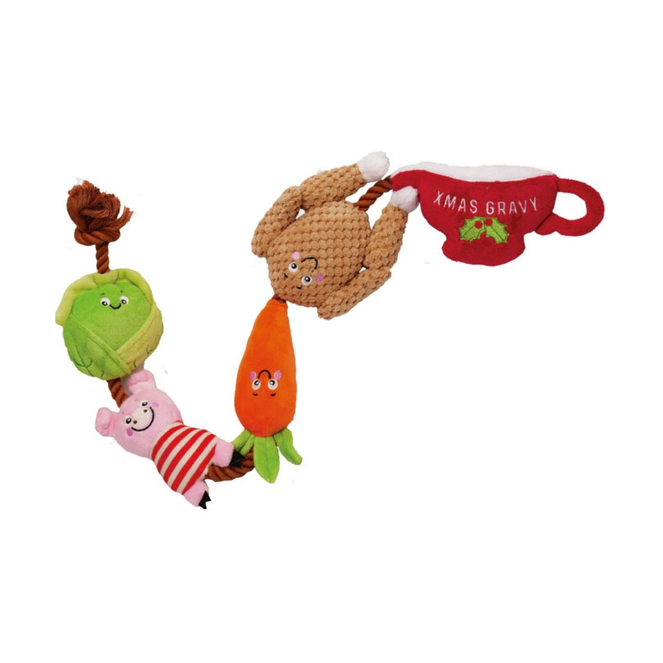 image 1 of House Of Paws Dinner Christmas Rope Dog Toy - Multicoloured - One Size